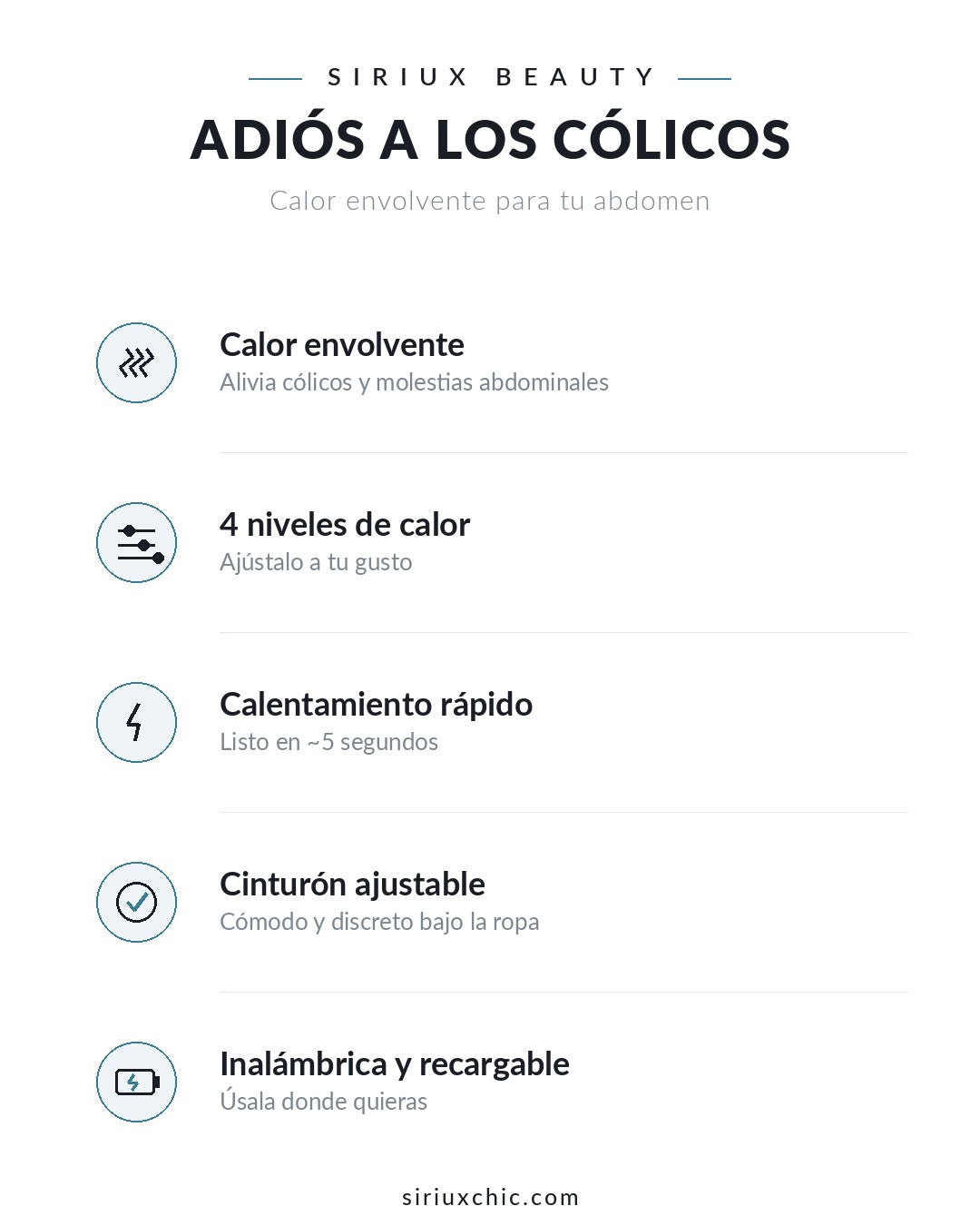 Siriux Calma — Faja Térmica para Cólicos Menstruales