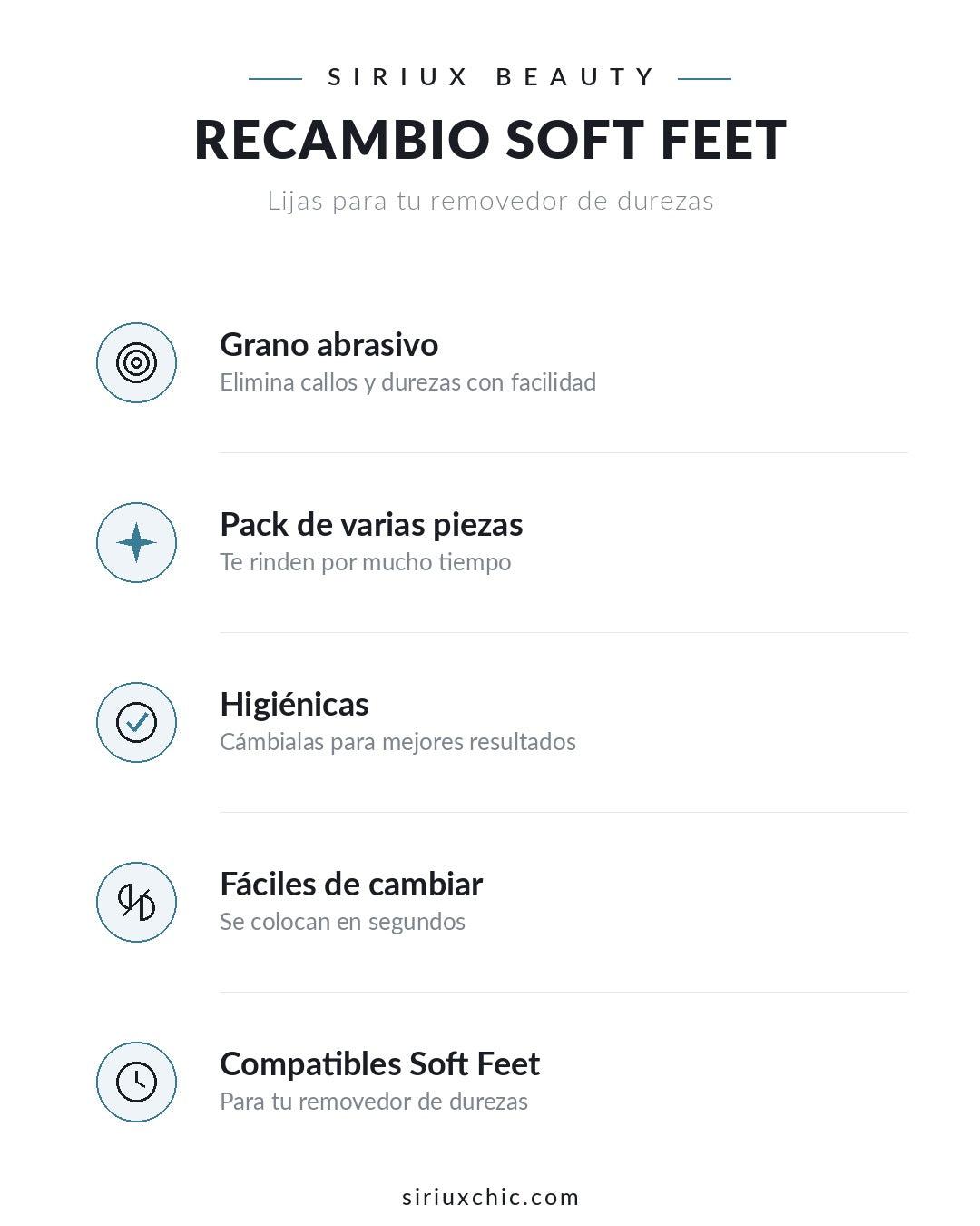 Siriux Soft Feet — Lijas de Repuesto para Removedor de Callos