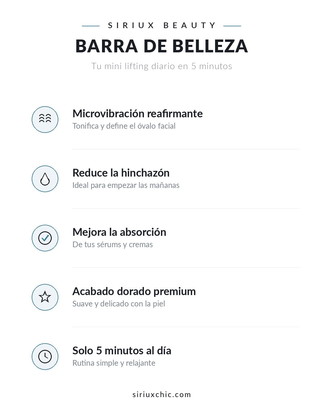 Siriux Gold Roller — Masajeador Facial Dorado