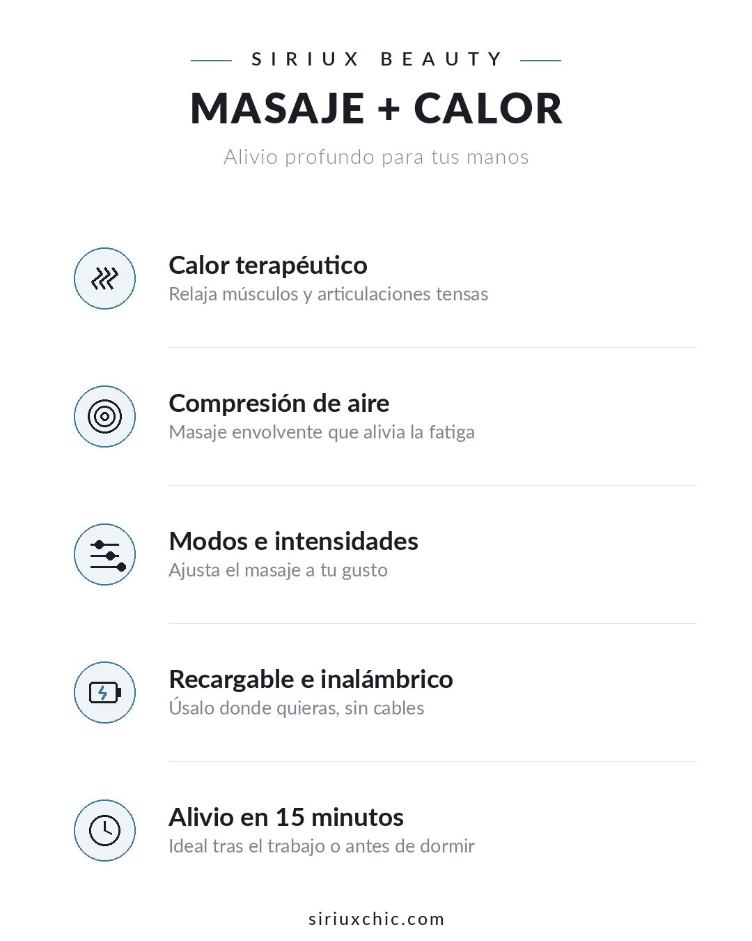 Siriux Hand Relax — Masajeador de Manos con Calor y Compresión