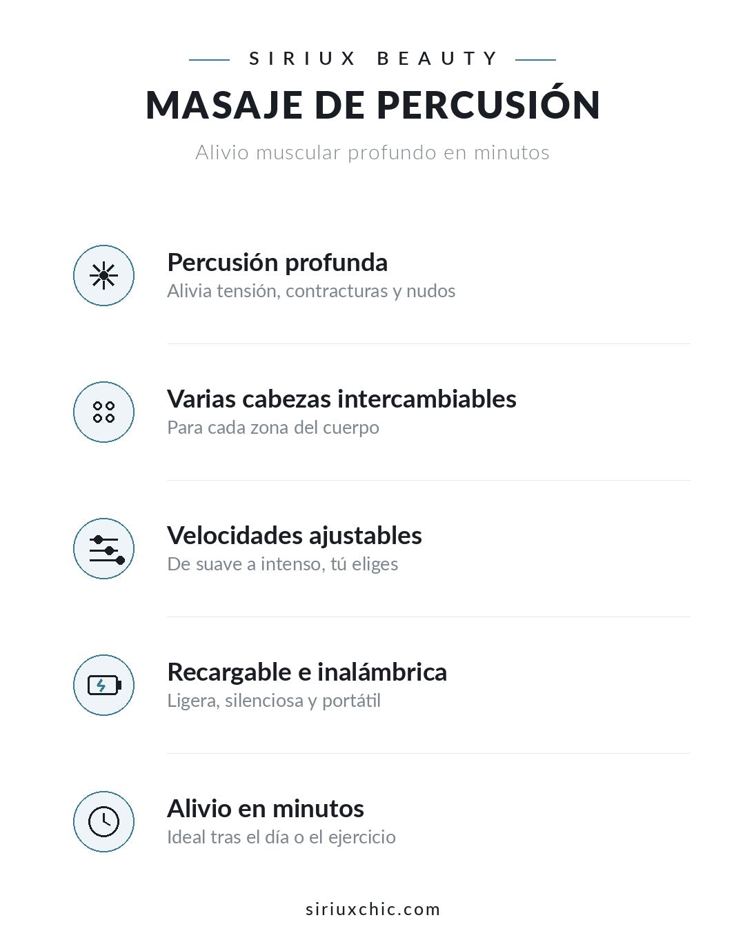 Siriux Power Relax — Pistola Masajeadora Muscular