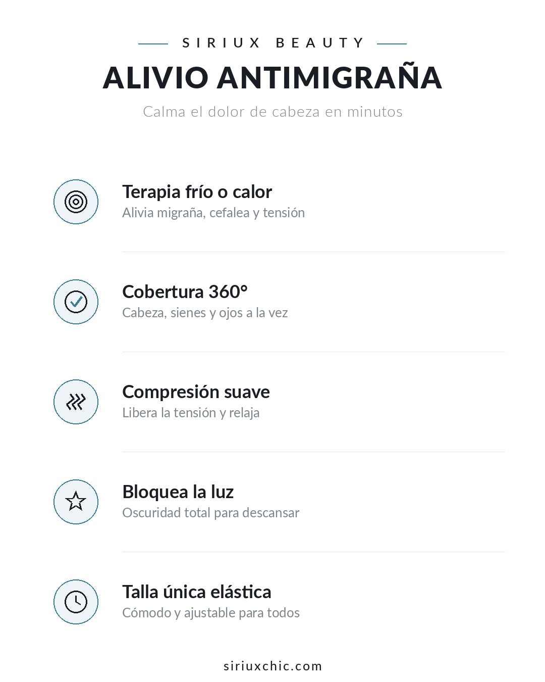 Siriux Relax Head — Gorro de Gel Antimigraña