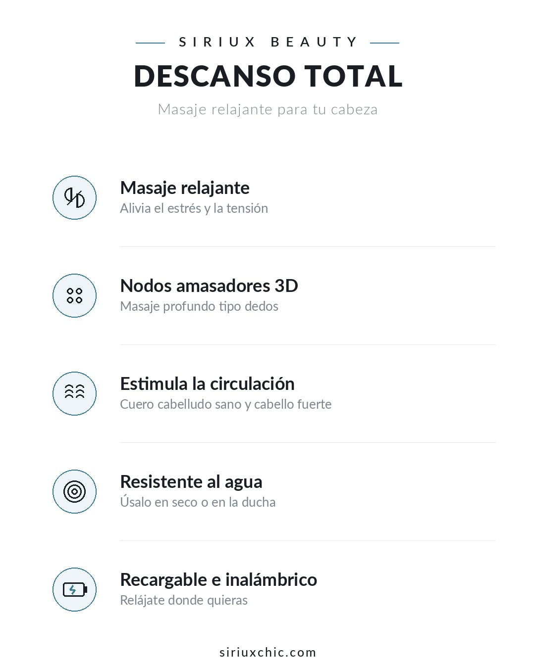 Siriux Scalp Relax — Masajeador de Cabeza Antiestrés