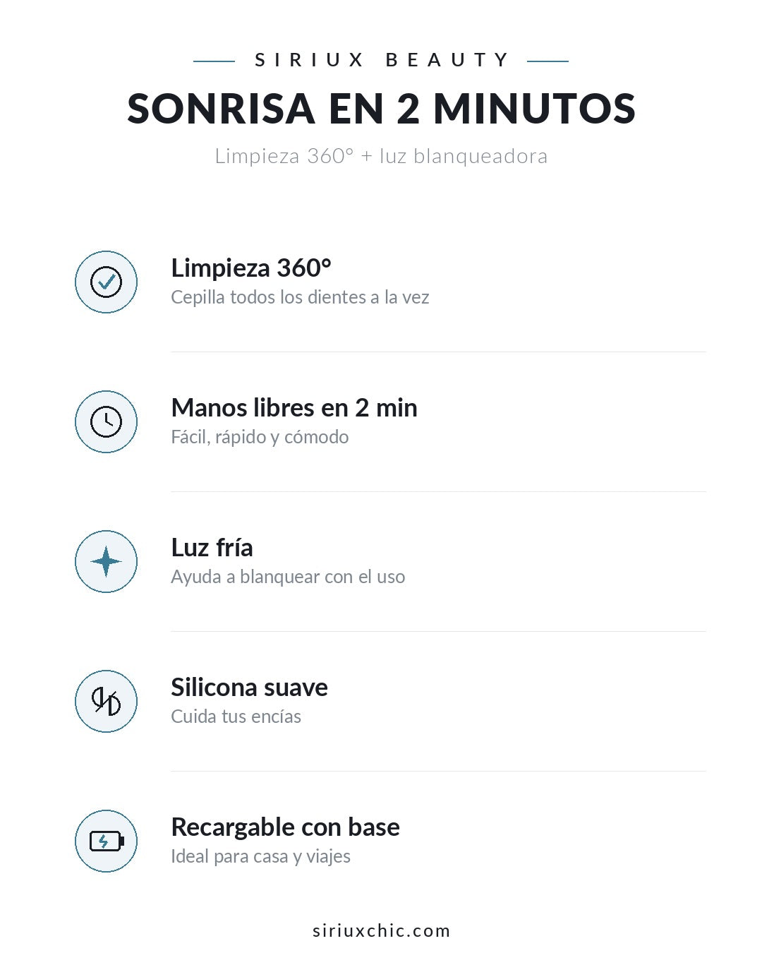Siriux Smile — Cepillo Dental Eléctrico Automático en U