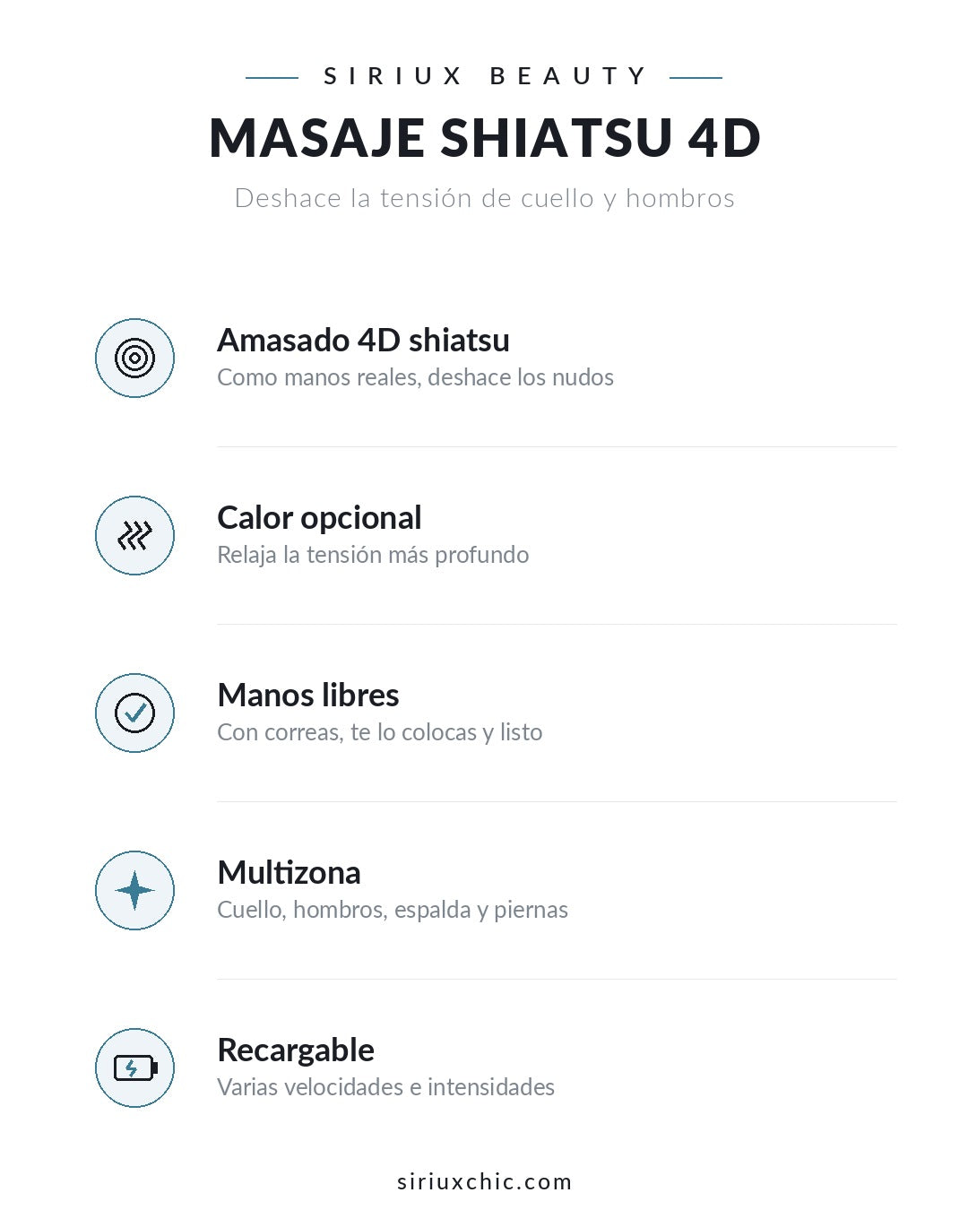 Siriux 4D Relax — Masajeador de Cuello y Hombros Shiatsu