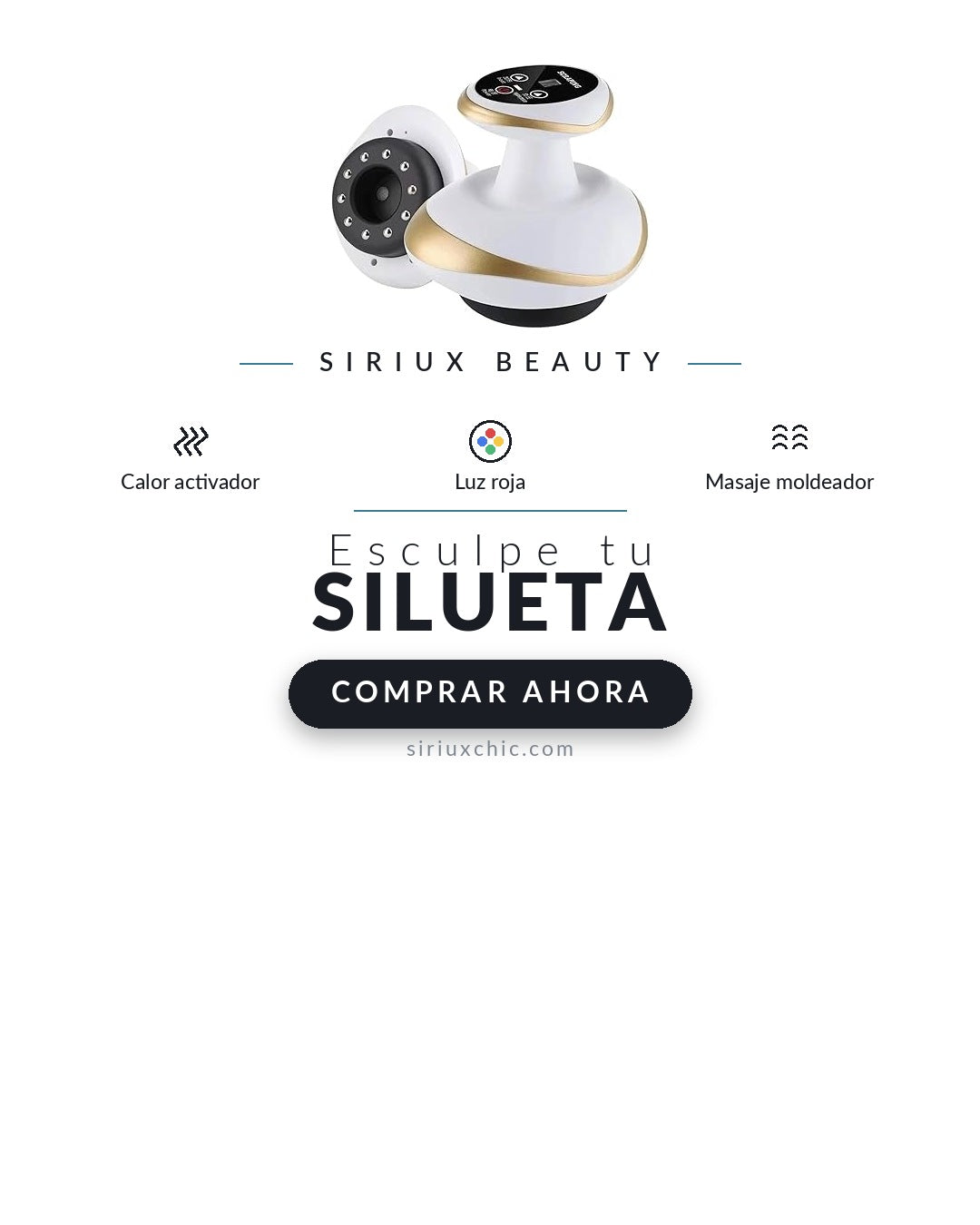 Siriux Body Sculpt — Masajeador Corporal Anticelulítico con Calor y Luz Roja