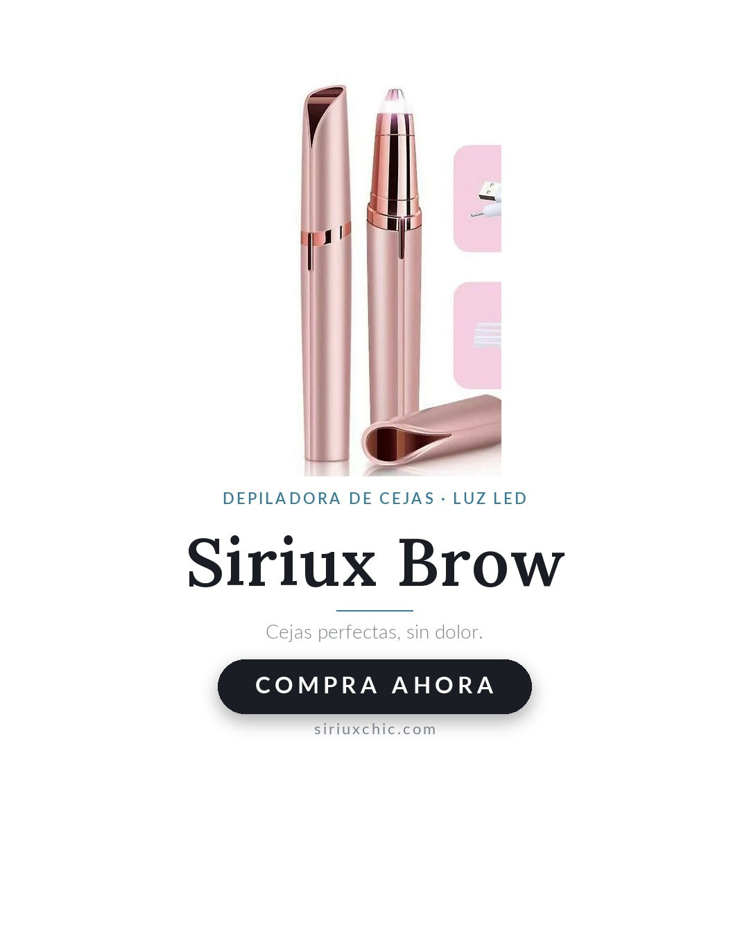 Siriux Brow — Depiladora de Cejas Eléctrica con Luz LED