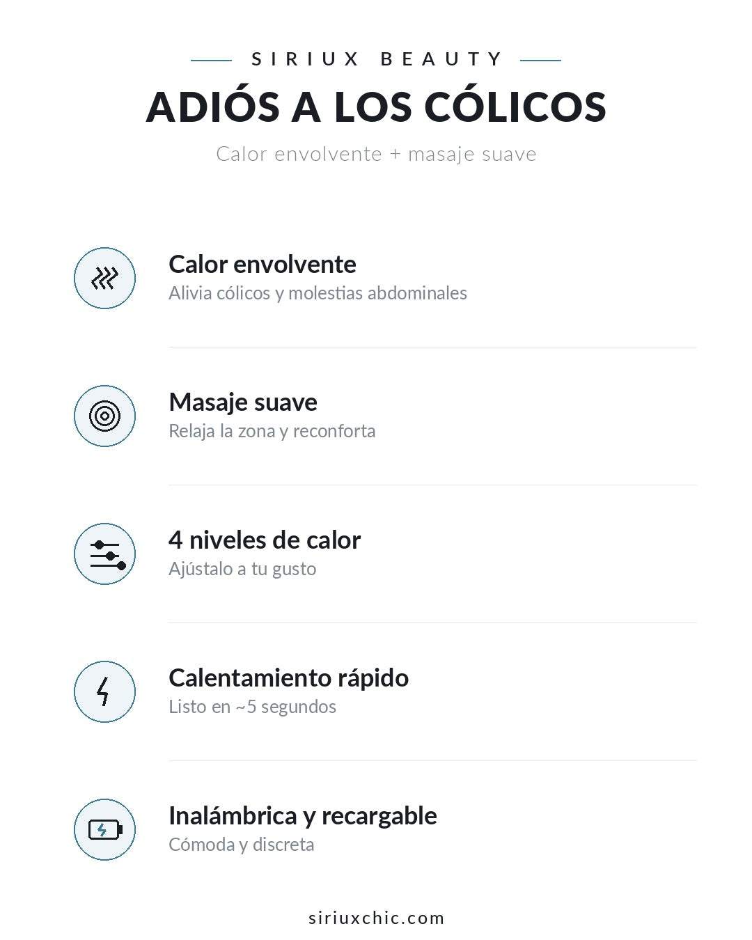 Siriux Calma — Faja Térmica para Cólicos Menstruales