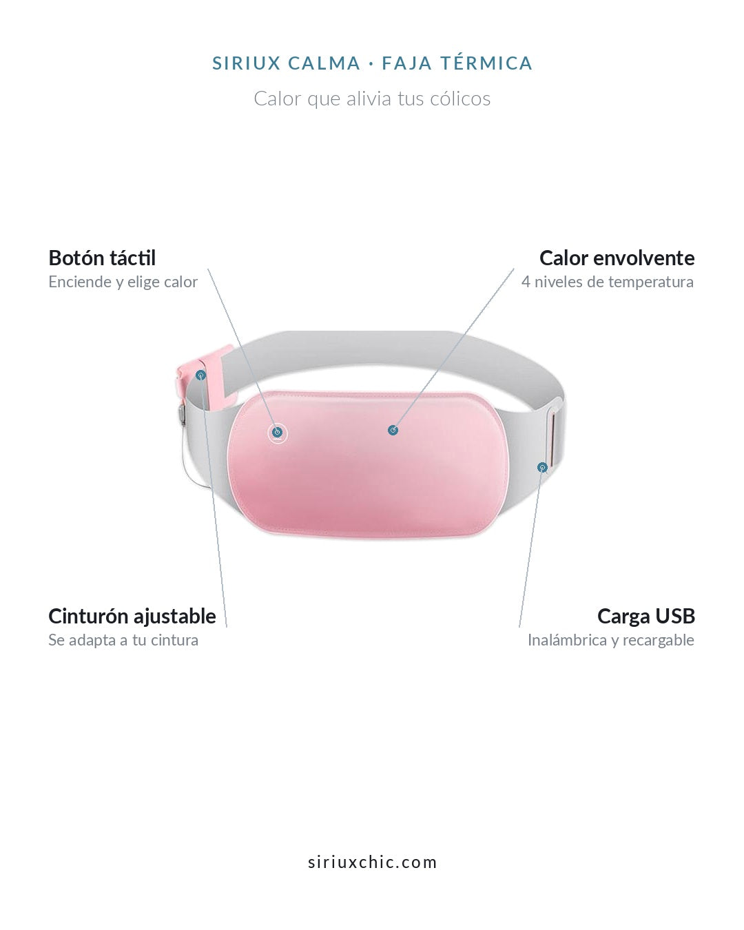 Siriux Calma — Faja Térmica para Cólicos Menstruales