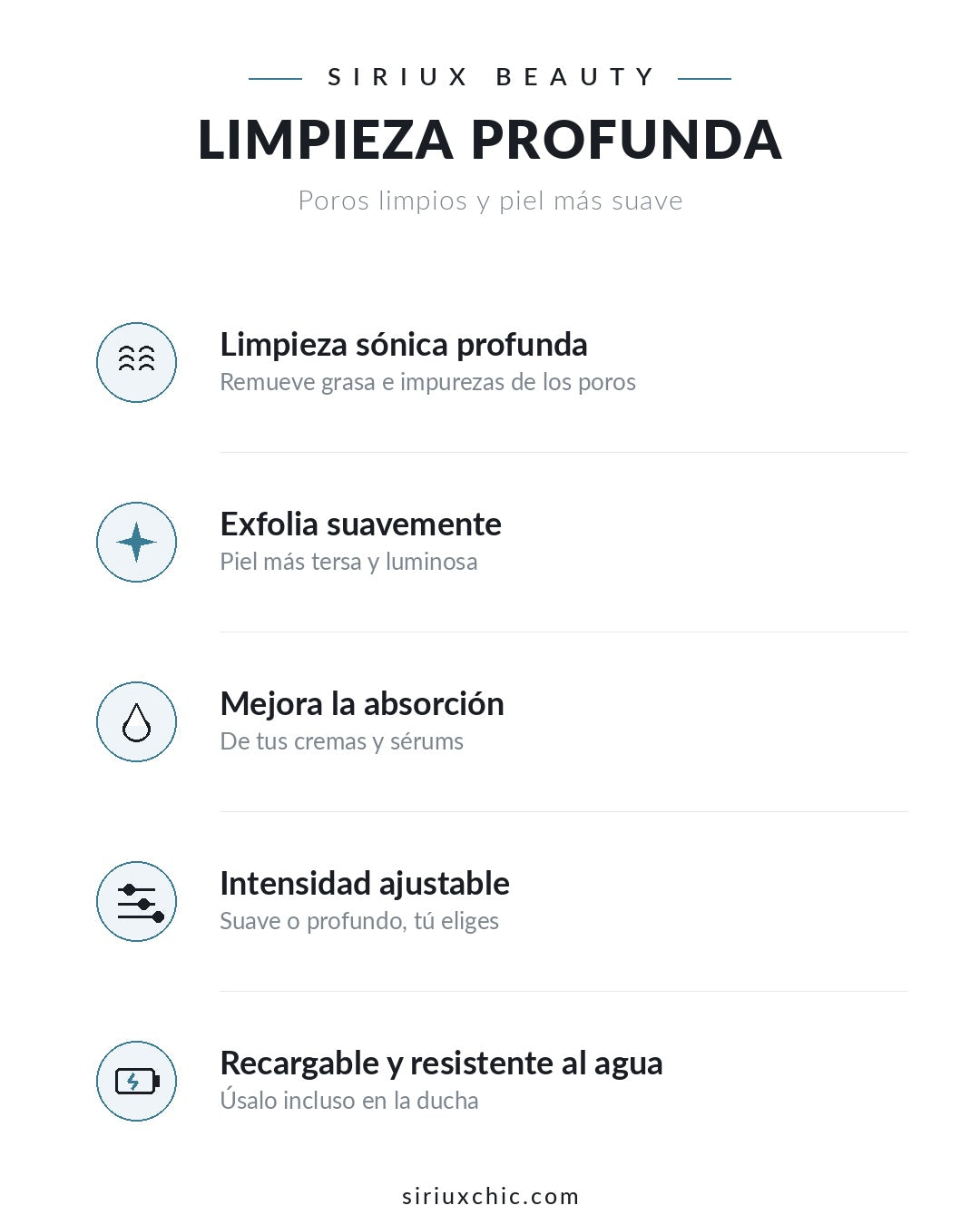 Siriux Clean — Limpiador Facial Eléctrico