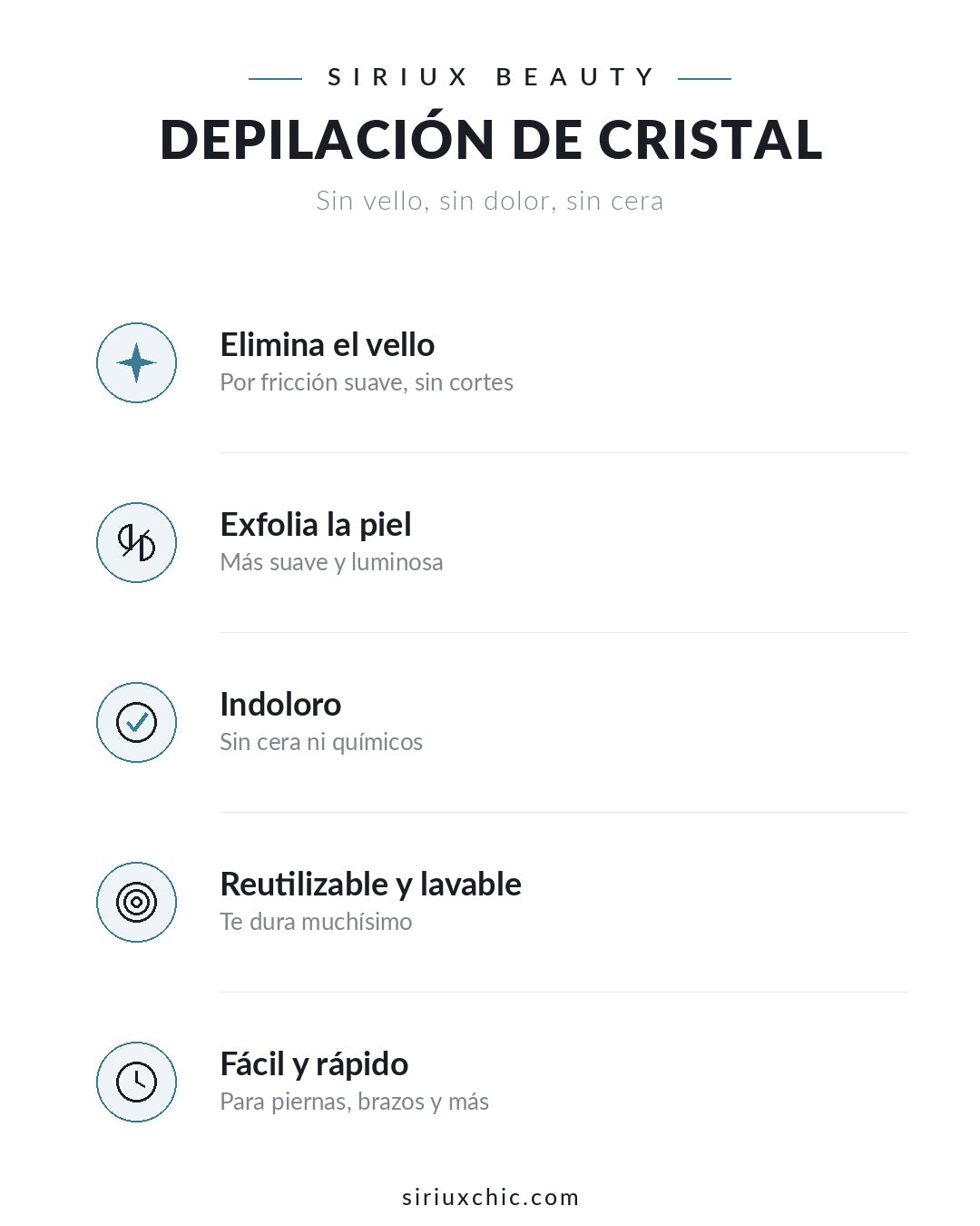 Siriux Crystal — Depilador de Cristal Exfoliante
