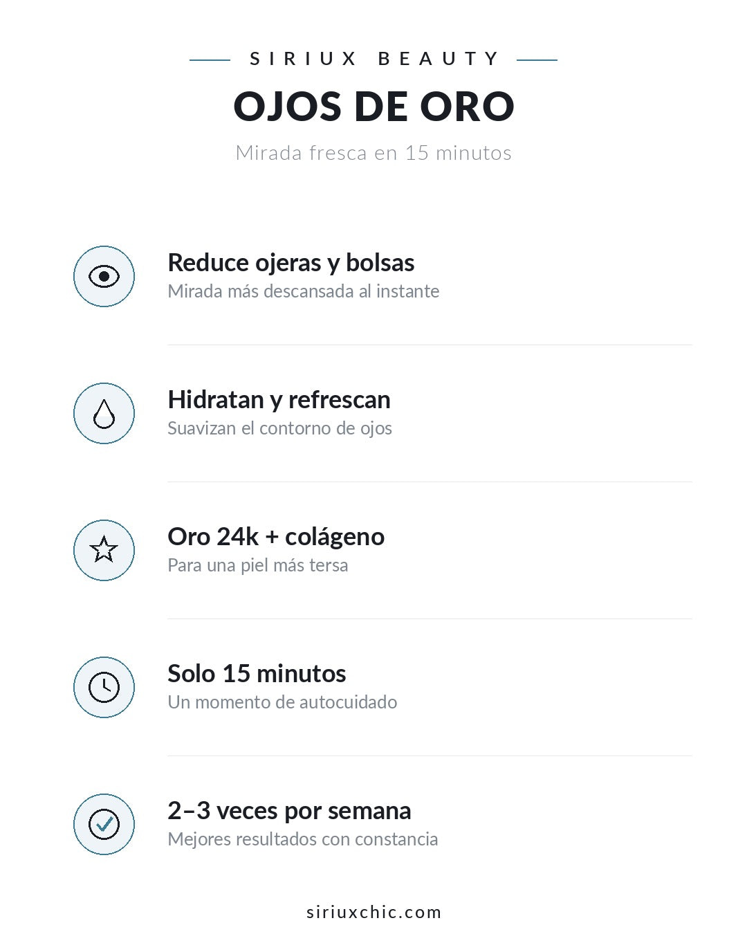 Siriux Gold Eyes — Parches de Oro y Colágeno para Ojos