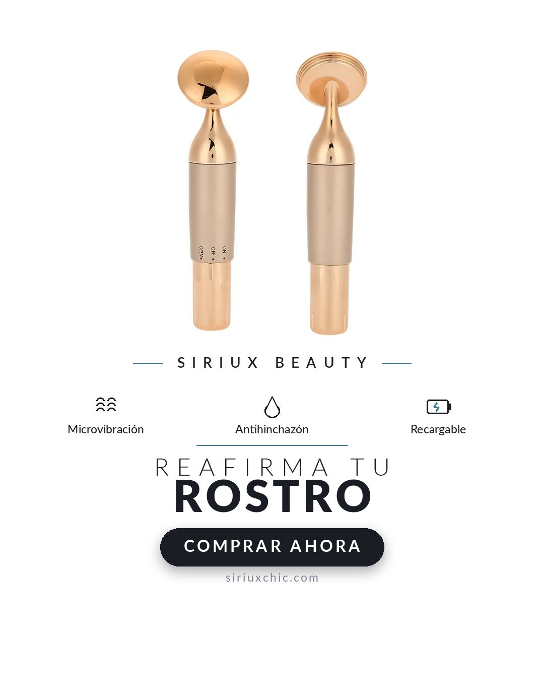 Siriux Gold Roller — Masajeador Facial Dorado