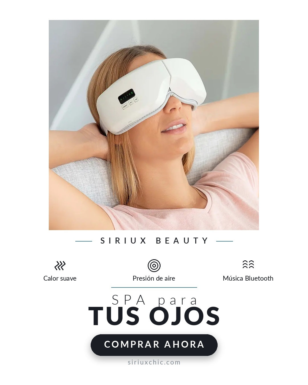 Siriux Halo — Masajeador de Ojos Inteligente con Calor y Bluetooth