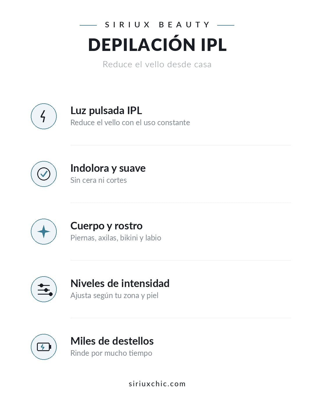 Siriux Smooth — Depiladora IPL de Luz Pulsada