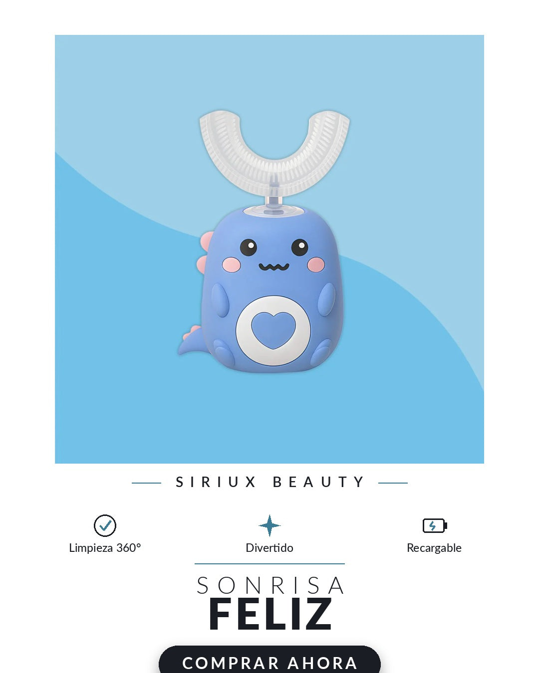 Siriux Smile Kids — Cepillo Dental Automático en U para Niños