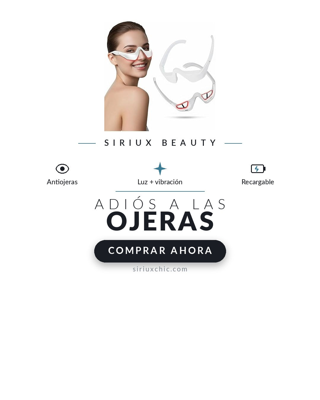 Siriux Mirada — Masajeador de Ojos con Luz y Vibración